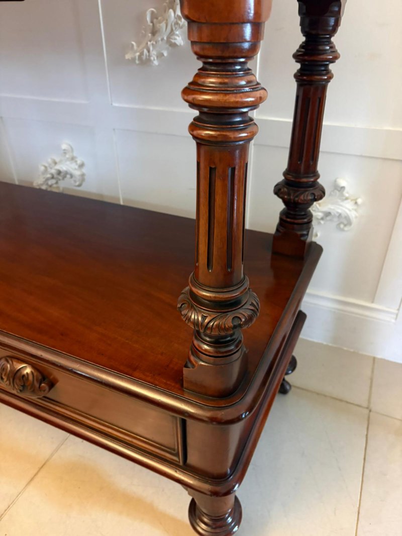 Antique English Victorian Mahogany Sideboard / Buffet Server Dumbwaiter with Gallery Back - Image 6